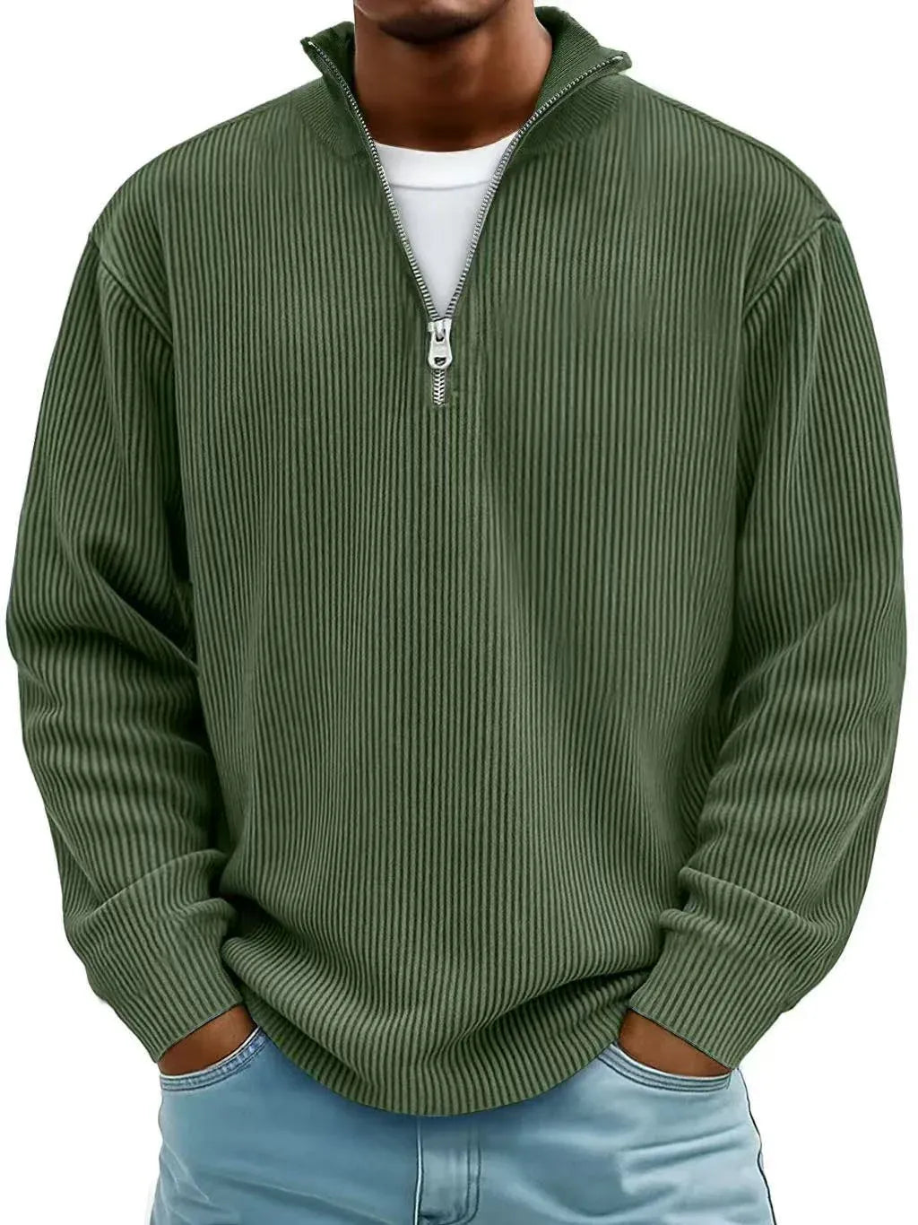 Alberti Ribbed Zip Sweater