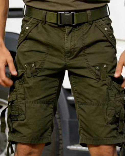 Summer Cargo Shorts Men Cotton