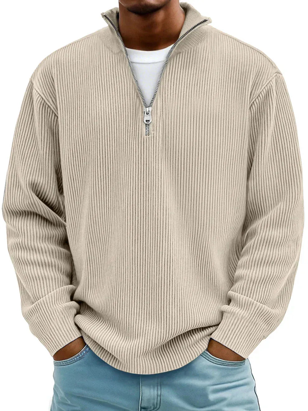 Alberti Ribbed Zip Sweater