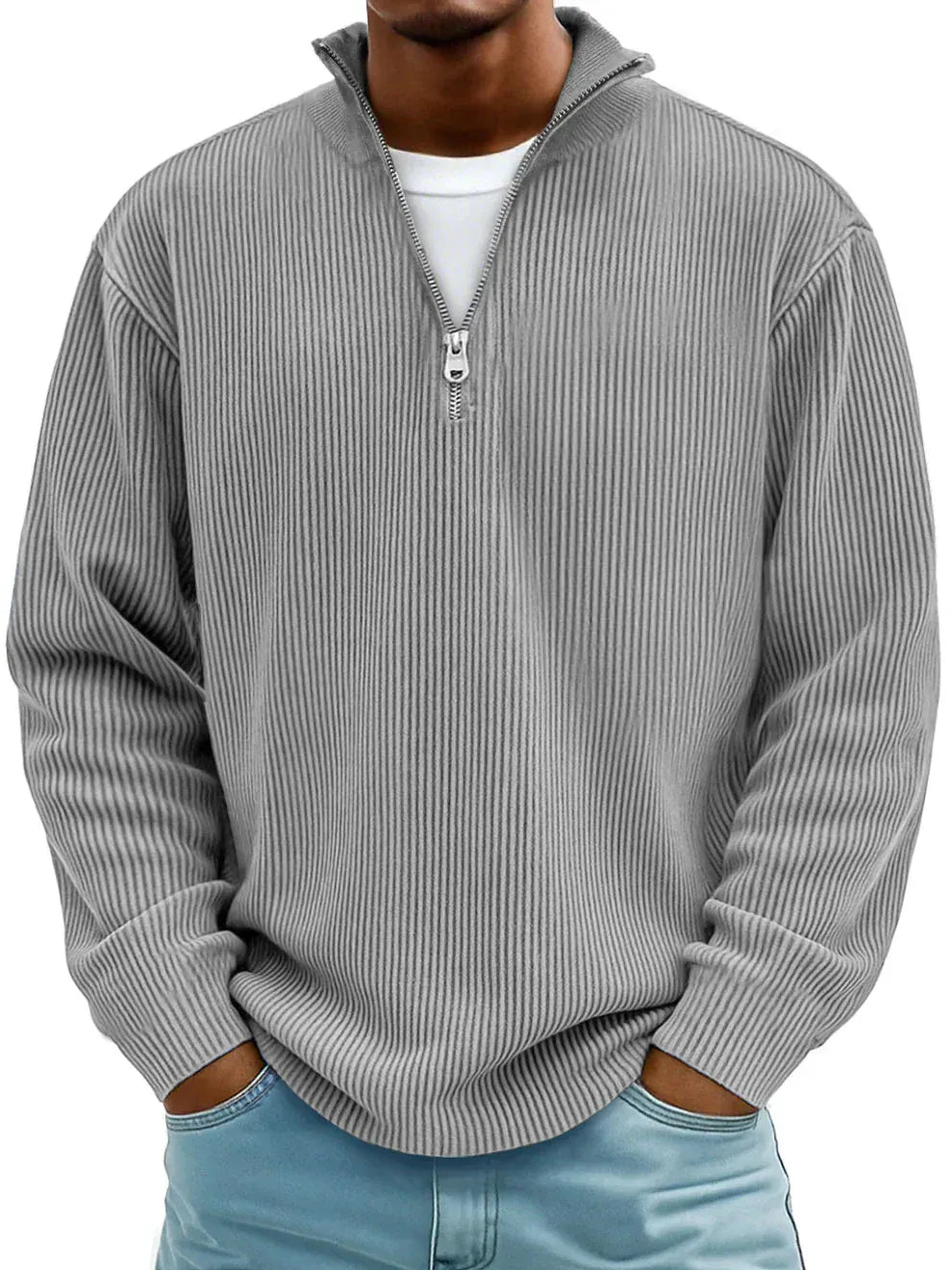Alberti Ribbed Zip Sweater