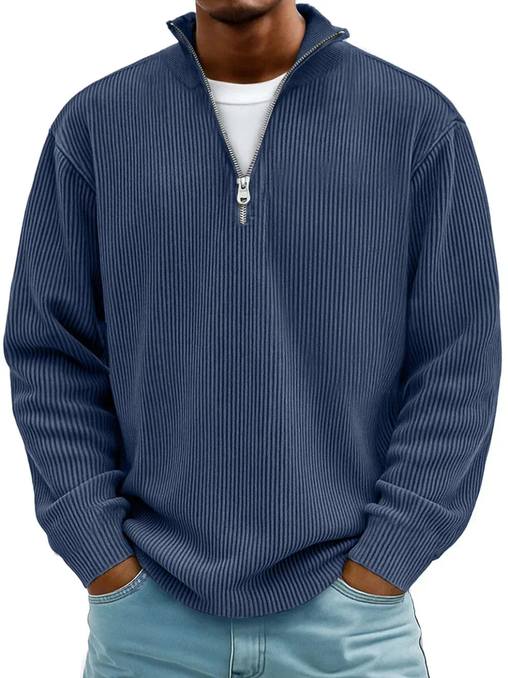 Alberti Ribbed Zip Sweater