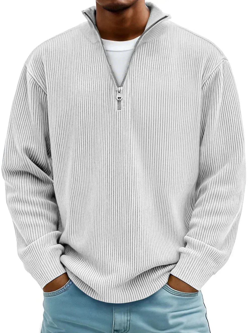 Alberti Ribbed Zip Sweater