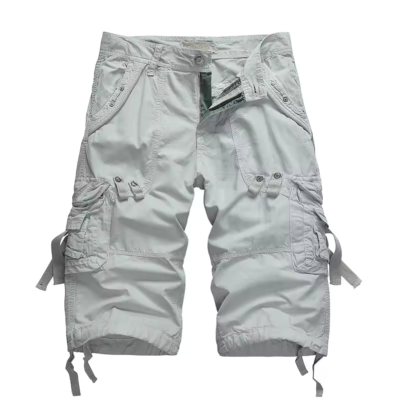 Summer Cargo Shorts Men Cotton