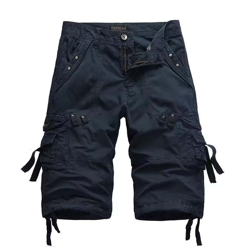 Summer Cargo Shorts Men Cotton