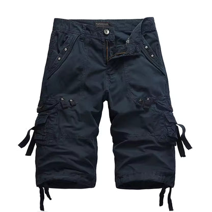Summer Cargo Shorts Men Cotton