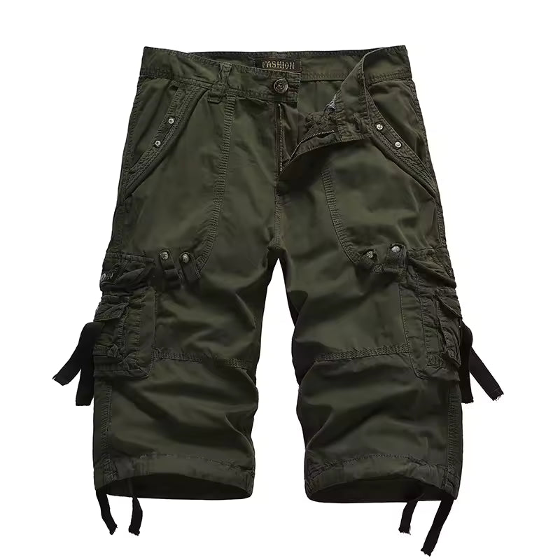 Summer Cargo Shorts Men Cotton