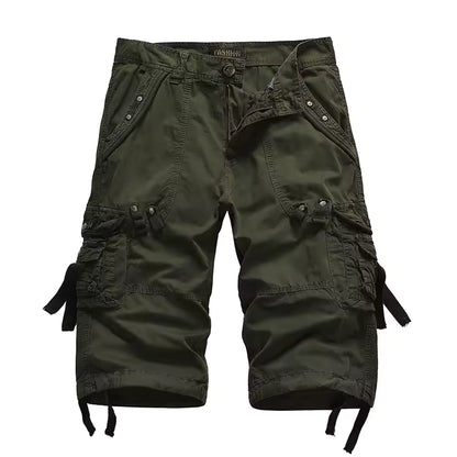 Summer Cargo Shorts Men Cotton
