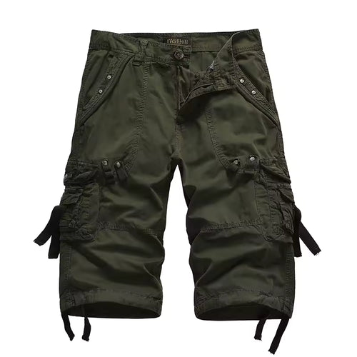 Summer Cargo Shorts Men Cotton