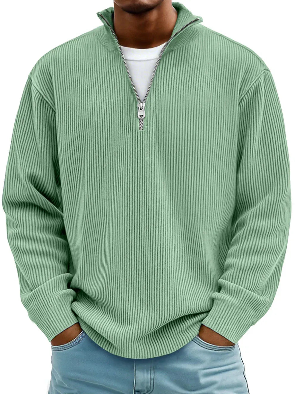 Alberti Ribbed Zip Sweater
